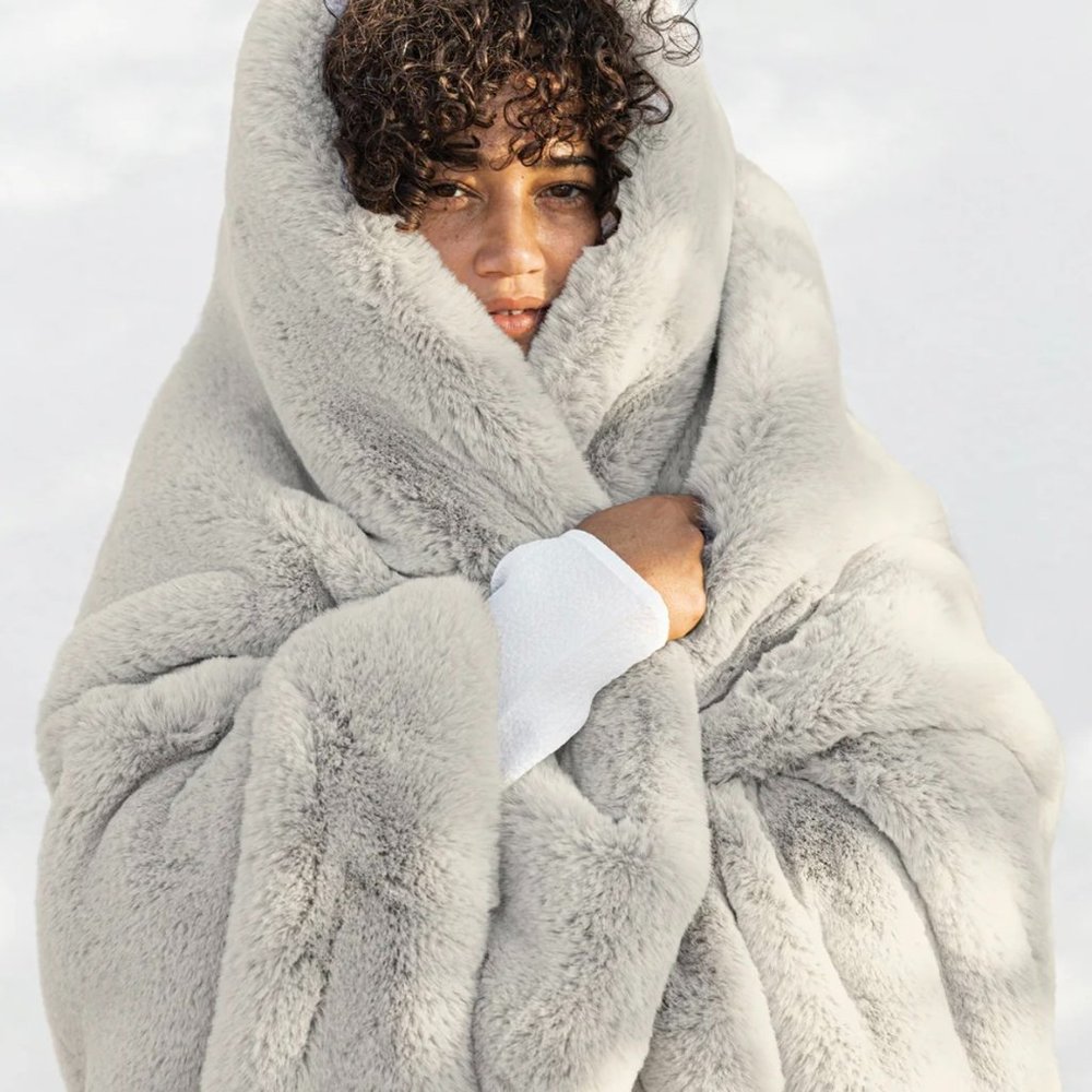 Unhide Marshmallow Blanket GRAY Greige Goose / Medium 60" x 80" Heavy 💖